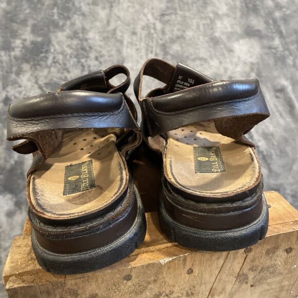 VTG BILL BLASS Fisherman Leather Sandals Men 10.5 cushioned insole 90s Y2K